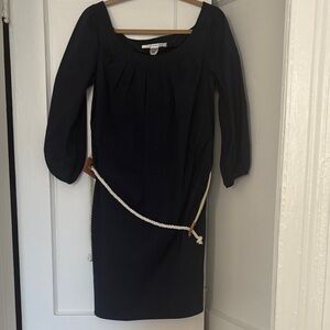 Diane Von Furstenberg Elegant Navy Dress with Rope Belt